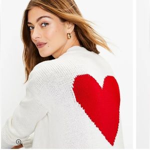 NWT Loft Heart Back Open Cardigan Sweater Medium